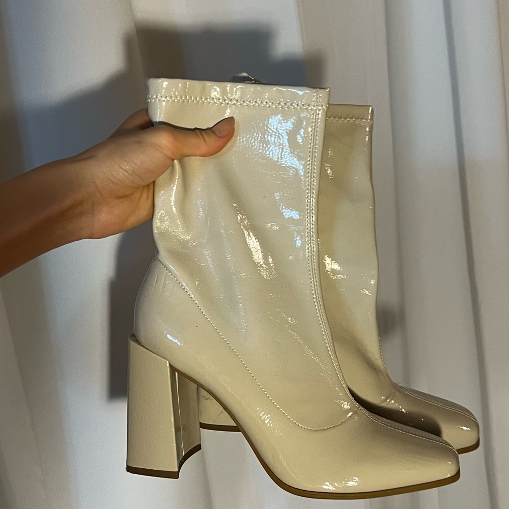 Faux Leather Heeled Boots